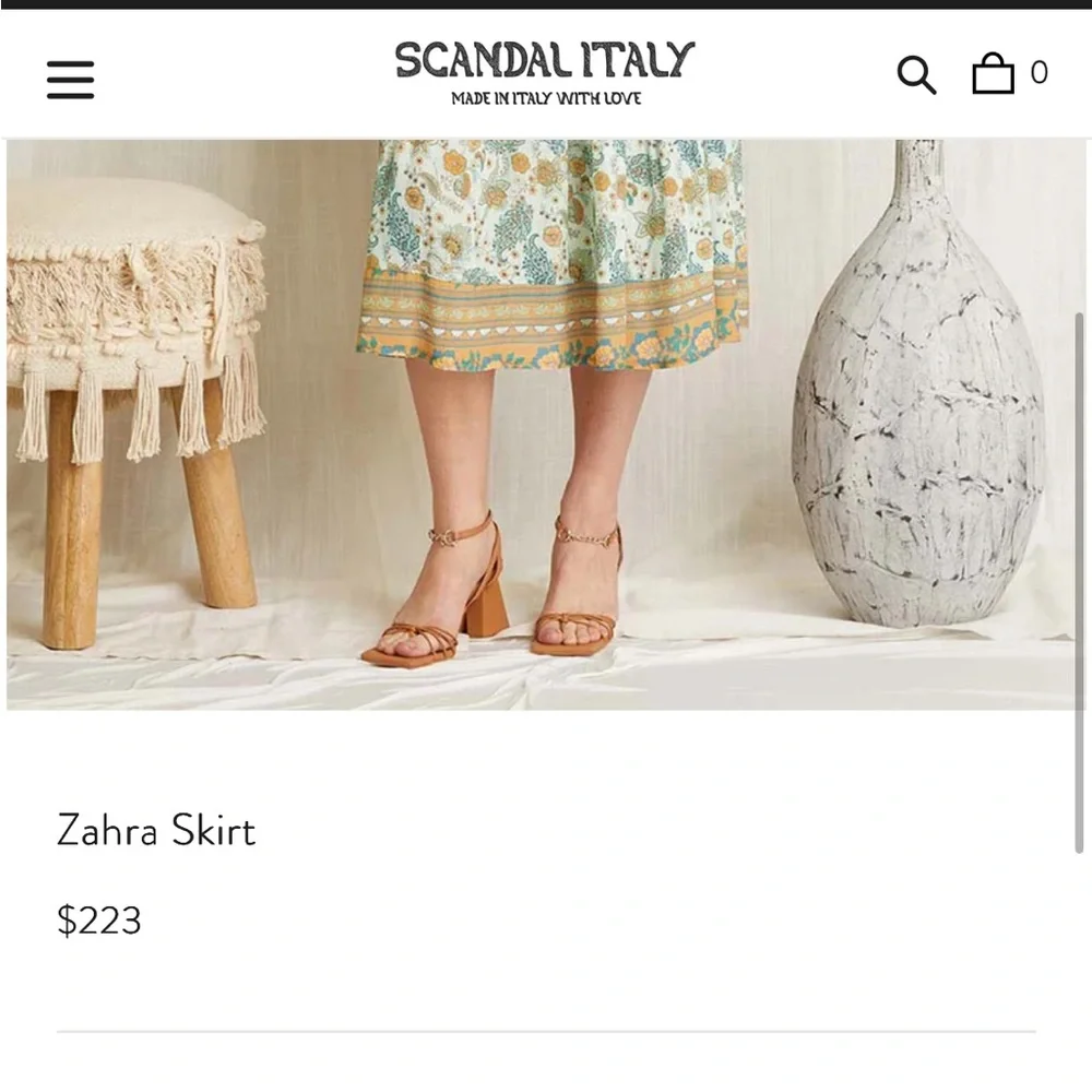 NWOT Zahra skirt in floral aqua and gold size Small - Picture 11 of 11